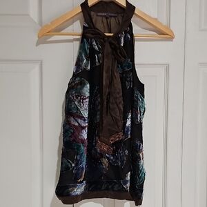 ✨ Hale Bob Silk Blend Halter Top | Beaded Floral Boho Luxe ✨